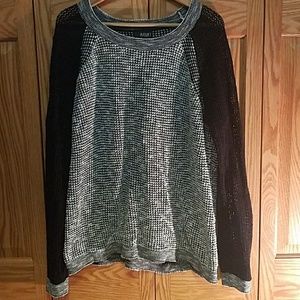 Loose black and white sweater